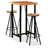 vidaXL Bar Set 3 Pieces Solid Acacia and Reclaimed Wood