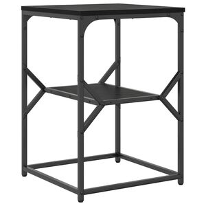 vidaXL Side Table Black Oak 41 x 40 x 60 cm Engineered Wood and Steel