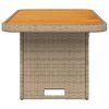 vidaXL Garden Table Beige 90x55x71 cm Poly Rattan and Acacia Wood