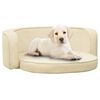vidaXL Foldable Dog Sofa Cream 73x67x26 cm Plush Washable Cushion
