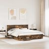 vidaXL Bed Frame with Drawer Smoked Oak 180 x 200 cm Engineered Wood