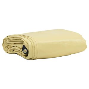 vidaXL Tarpaulin 650g / m&sup2; Beige 3 x 5 m Canvas with PVC Coating