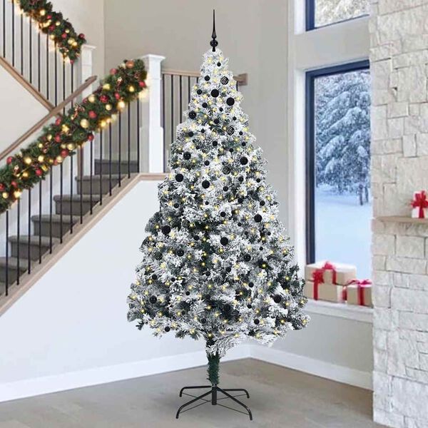 vidaXL Christmas Tree with 300 LEDs with Stand White 300 cm PVC