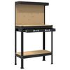 vidaXL Work Benches with Drawer Black 81 x 41 x 145 cm Engineered Wood
