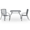 vidaXL 3 Piece Garden Dining Set Steel Anthracite