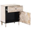 vidaXL Bed cabinet with Drawer White 50 x 33 x 60 cm Solid Mango Wood