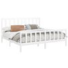 vidaXL Bed Frame without Mattress White 180x200 cm Super King Solid Wood Pine