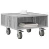 vidaXL Side Table with Wheels Grey Sonoma 50.5 x 50 x 30 cm