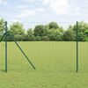 vidaXL Fence with Post Green 1.6 x 10 m Steel and PVC