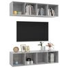 vidaXL Wall-mounted TV Cabinets 2 pcs Concrete Grey Engineered Wood