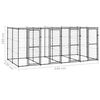 vidaXL Outdoor Dog Kennel Steel with Roof 9.68 m&sup2;
