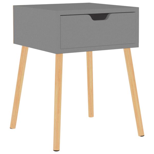 vidaXL Bedside Cabinet Grey 40x40x56 cm Engineered Wood
