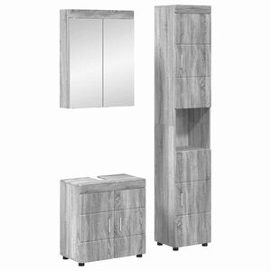 vidaXL Bathroom Furniture Set TULUM Grey Sonoma Engineered Wood