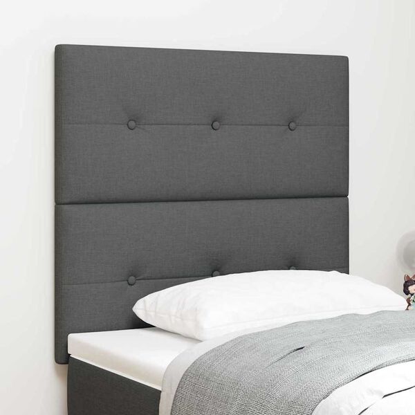 vidaXL Headboard with Headboard Dark Grey 100 cm Faux Leather