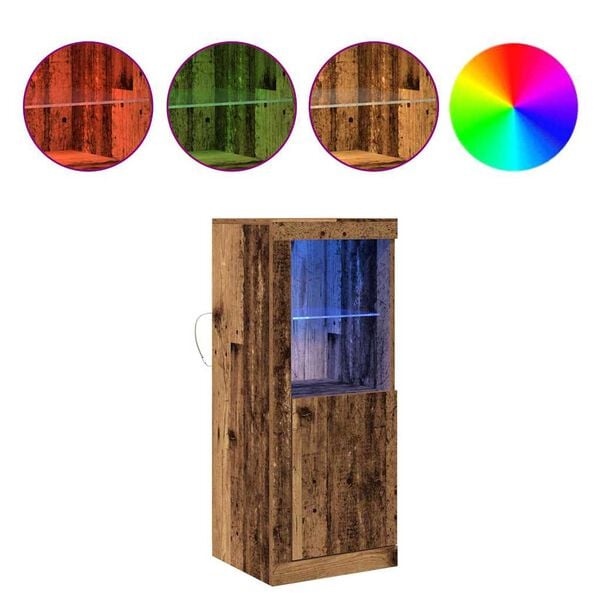 vidaXL LED Sideboard Brown 41 x 37 x 100 cm Engineered Wood