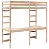 vidaXL Loft Bed Frame Natural 90 x 200 cm Solid Pine Wood