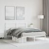 vidaXL Metal Bed Frame without Mattress with Headboard White 140x200cm