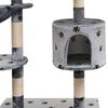 vidaXL Cat Tree with Sisal Scratching Posts 125 cm Paw Prints Grey