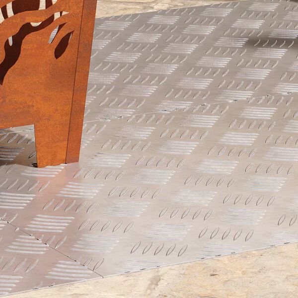 vidaXL Stair Tread Rectangular 4 pcs Silver 90 x 50 cm Aluminium