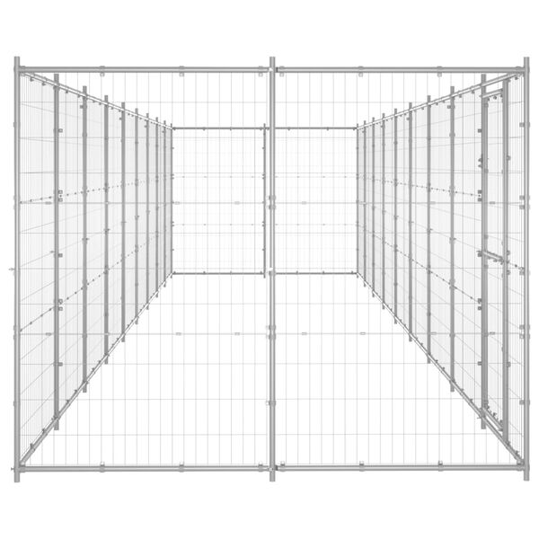 vidaXL Outdoor Dog Kennel Galvanised Steel 21.78 m&sup2;