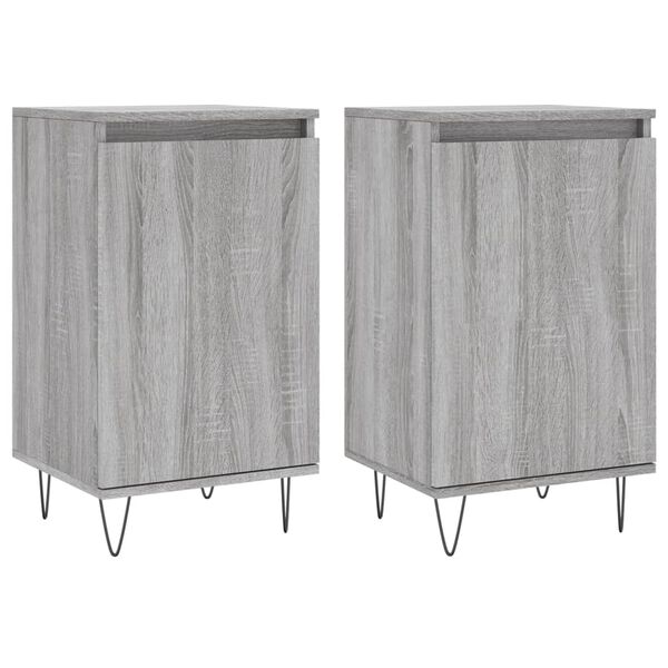 vidaXL Sideboards 2 pcs Grey Sonoma 40x35x70 cm Engineered Wood