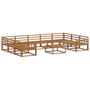 vidaXL Outdoor Sofa Set 10 pcs Natural Solid Acacia Wood