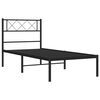 vidaXL Metal Bed Frame without Mattress with Headboard Black 90x190cm
