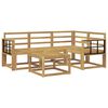 vidaXL Outdoor Sofa Set 5 pcs White 59 x 59 x 37 cm Solid Acacia Wood