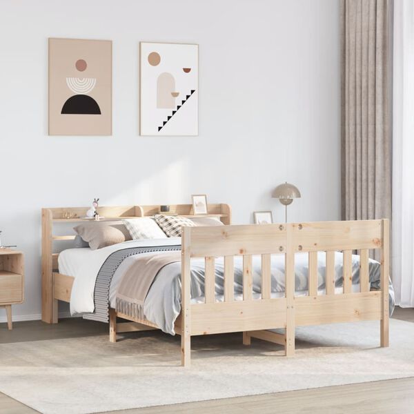 vidaXL Bed Frame without Mattress 140x190 cm Solid Wood Pine