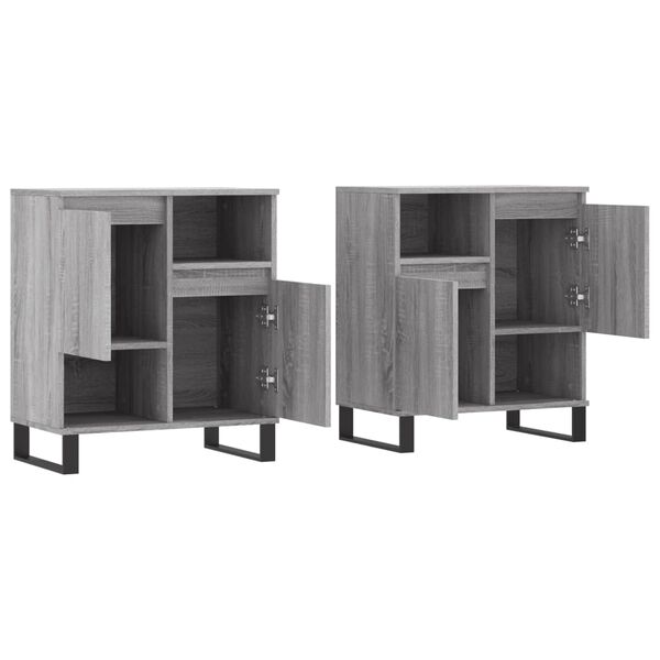 vidaXL Sideboards 2 pcs Grey Sonoma Engineered Wood