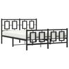 vidaXL Metal Bed Frame without Mattress with Footboard Black 135x190cm