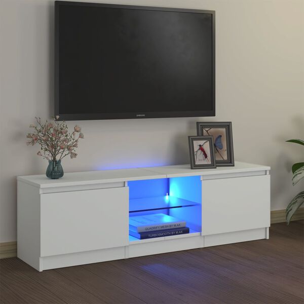 vidaXL TV Cabinet with LED Lights White 120x30x36 cm