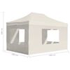 vidaXL Professional Folding Party Tent with Walls Aluminium 4.5x3 m Cream