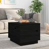 vidaXL Coffee Table Black 40x50x35 cm Solid Wood Pine