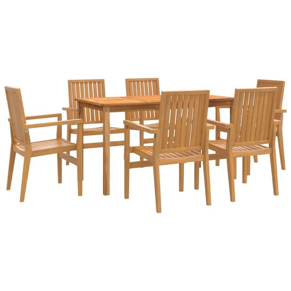 vidaXL 7 Piece Garden Dining Set Solid Wood Teak