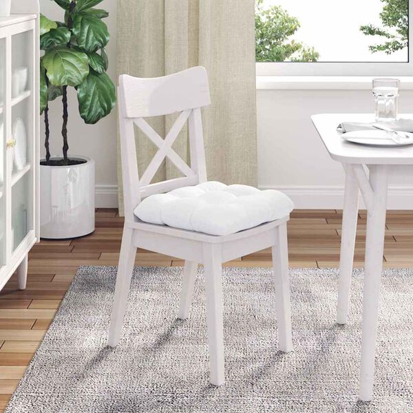 vidaXL Seat Cushions 4 pcs White 45 x 45 x 12 cm Fabric