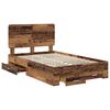 vidaXL Bed Frame with Headboard Old Wood 120 x 190 cm Engineered Wood