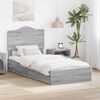 vidaXL Storage Bed with Drawer Grey Sonoma 75 x 190 cm Engineered Wood