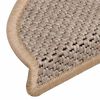 vidaXL Stair Mats Self-adhesive Sisal-Look 15 pcs 56x17x3 cm Light Beige