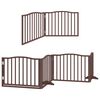 vidaXL Dog Gate with Door Foldable 12 Panels Brown 960 cm Poplar Wood