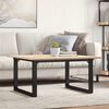 vidaXL Coffee Table O-Frame 80x80x45 cm Solid Wood Pine and Steel