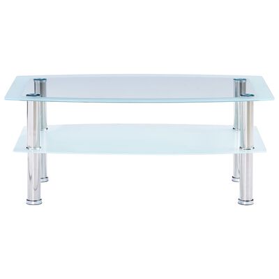 vidaXL Coffee Table White 100x60x42 cm Tempered Glass