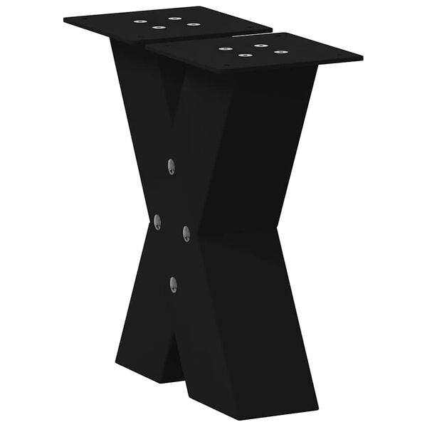 vidaXL Coffee Table Legs X-Shaped 2 pcs Black 40x(30-31) cm Steel