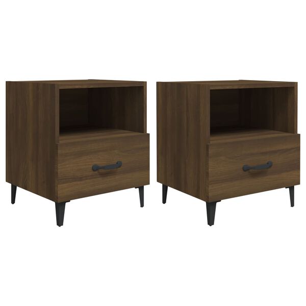 vidaXL Bedside Cabinets 2 pcs Brown Oak Engineered Wood