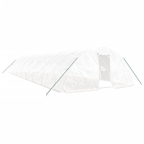 vidaXL Greenhouse with Steel Frame White 80 m&sup2; 16x5x2.3 m