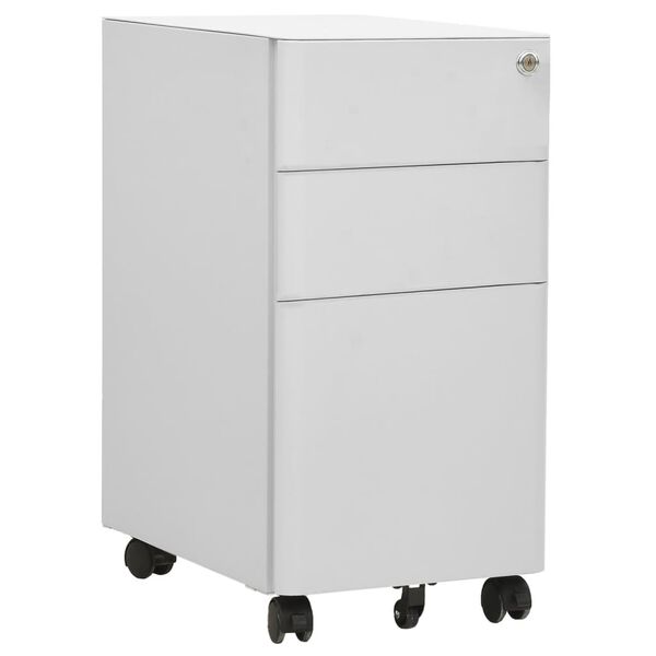 vidaXL Mobile File Cabinet Light Grey 30x45x59 cm Steel