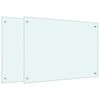vidaXL Kitchen Backsplashes 2 pcs White 70x50 cm Tempered Glass