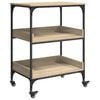 vidaXL Kitchen Trolley Sonoma Oak 60 x 41 x 80.5 cm Engineered Wood