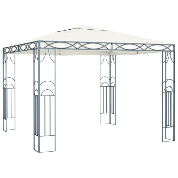 vidaXL Gazebo with LED String Lights 300x300 cm Cream