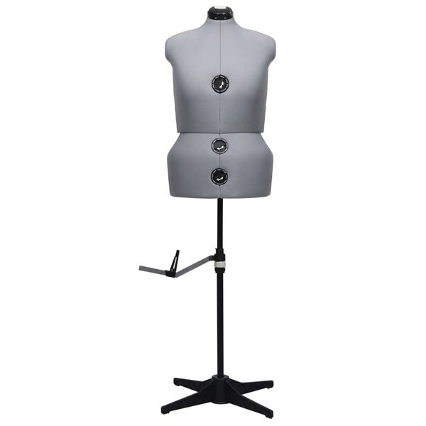 vidaXL Adjustable Dress Form Female Grey L Size 44-50